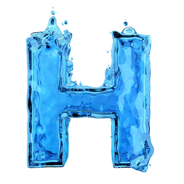 istock Liquid letter H water splash isolated on white background 1197655222