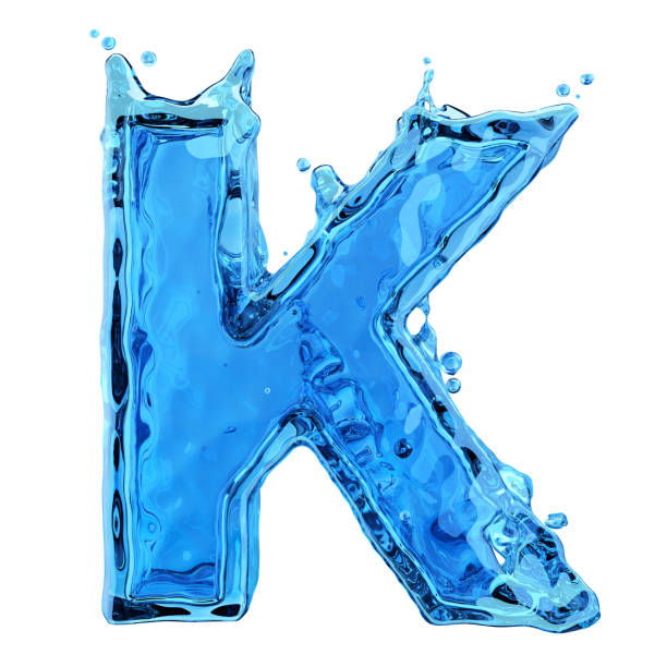 istock Liquid letter K water splash isolated on white background 1197655277