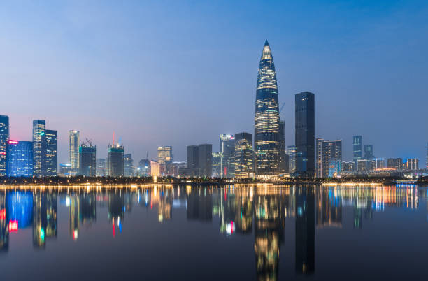 istock Shenzhen Nanshan District Skyline at night 1197655334