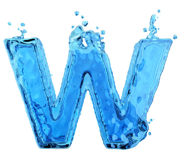istock Liquid letter W water splash isolated on white background 1197655574