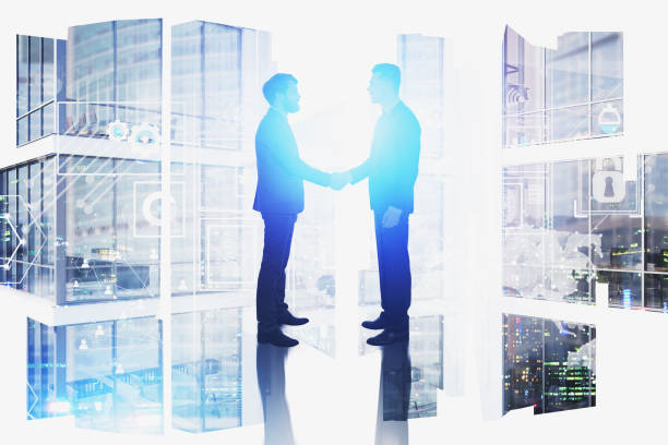 istock Business people shaking hands, infographics 1197655725