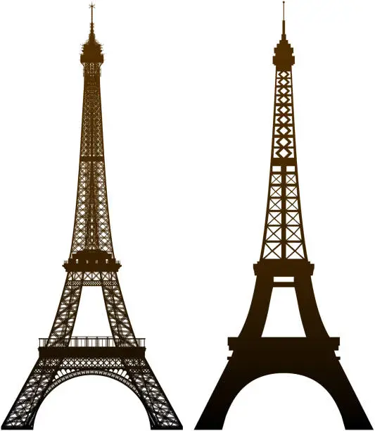 Vector illustration of Incredible Detailed Eiffel Towers