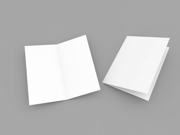 istock Open brochure mockup on gray background. 1197657832