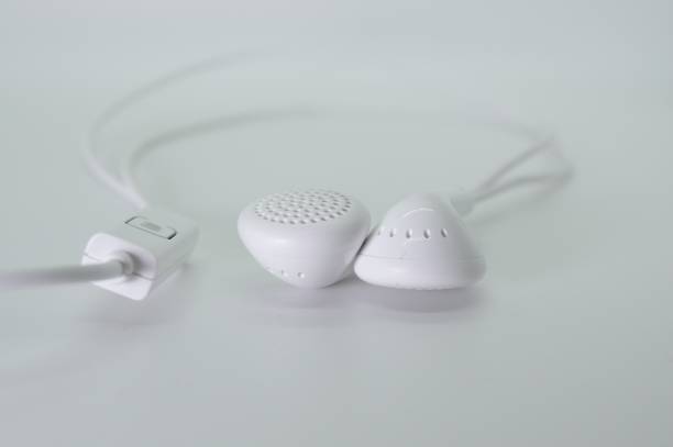istock Earphone isolated on the white background 1197658334