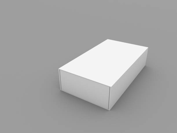 istock Closed box mock up on gray background. 1197659278