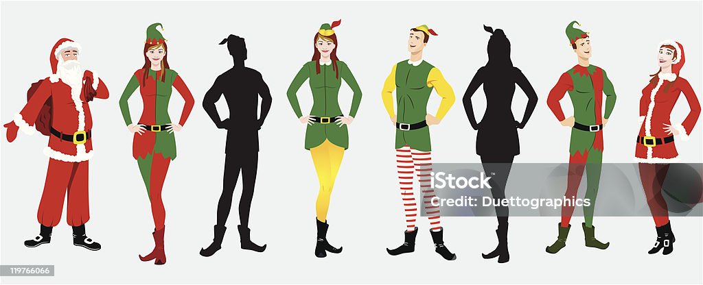 Elves & Santas kostiumy - Grafika wektorowa royalty-free (Elf)