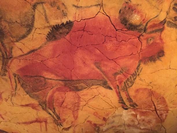 pinturas rupestres prehistóricas en el norte de españa - cueva de altamira fotografías e imágenes de stock