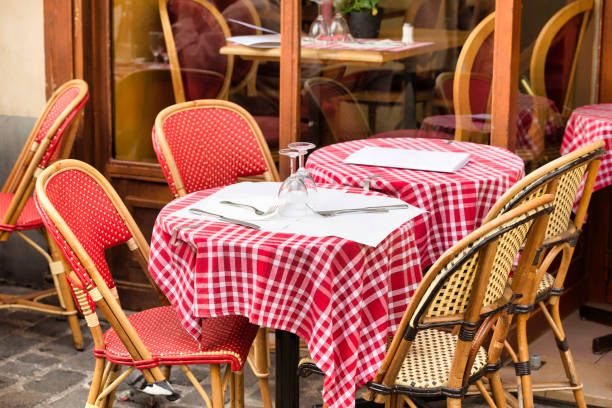 Charming Parisian sidewalk cafe stock photo
