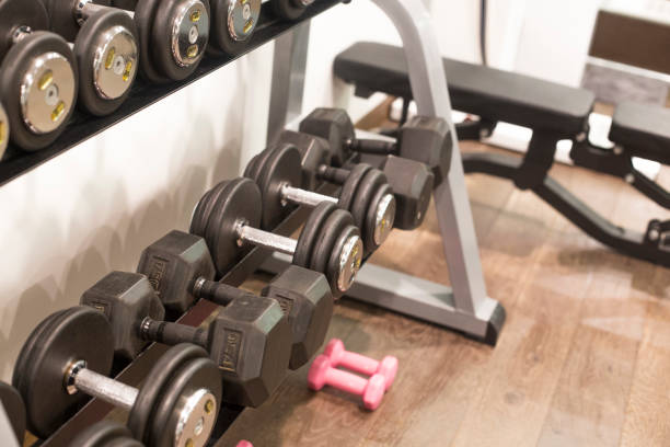 istock Rows of dumbbells in the gym 1197662246
