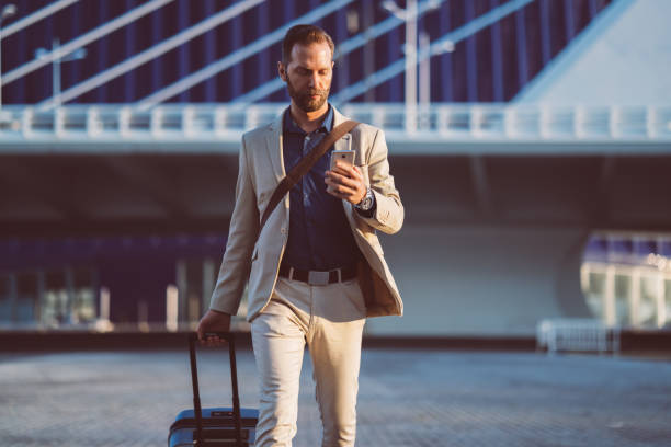 Businessman on business trip in Spain
