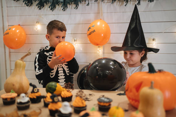 istock Playful children having fun on Halloween 1197665003