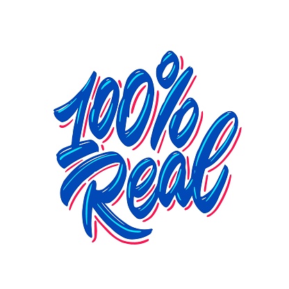 100% real. Vector poster. Template for card, banner, print for t-shirt, pin, badge, patch.