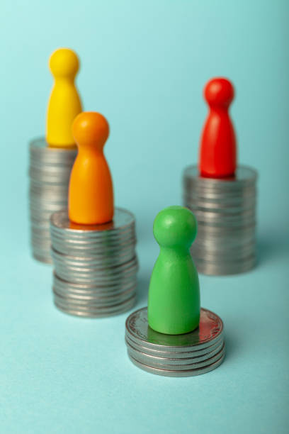istock Social gap between rich and poor, earning ability, employee profit comparison 1197670158