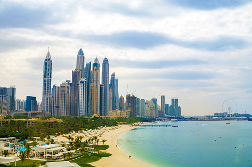 skyline of the ultra modern district - Dubai Marina