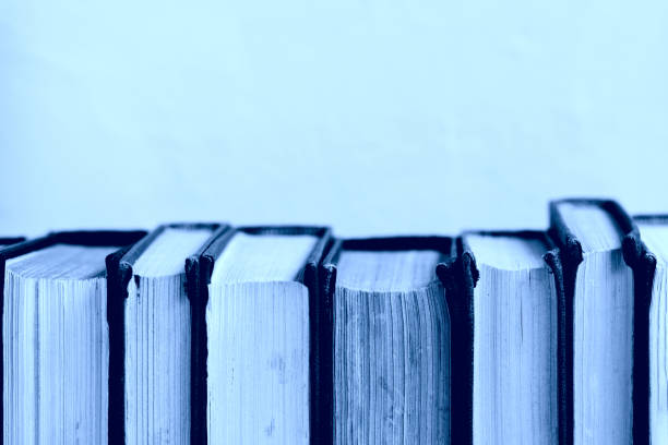 istock Old books standing in a row on white background 1197676955