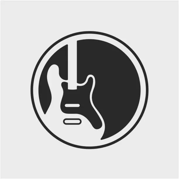 Vector illustration of vector guitar logo icon