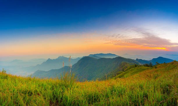 istock Mountain landscape, Panoramic mountain view, sunset 1197684631