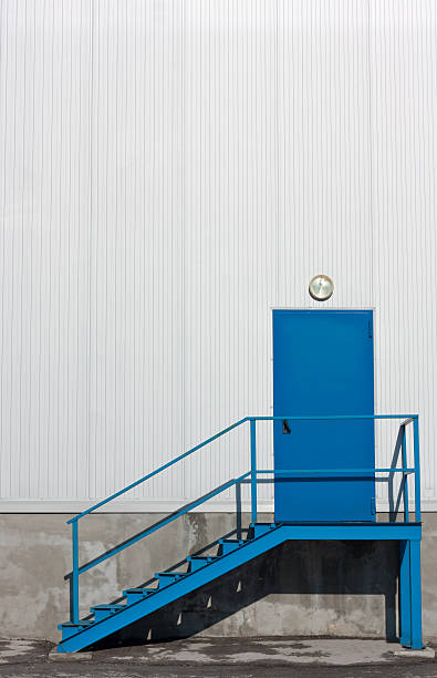 istock Blue door and stairs 119768473