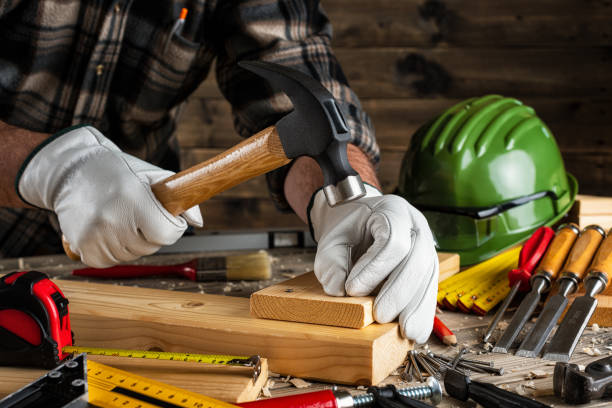 istock Carpenter at work on wooden boards. Carpentry. 1197685239
