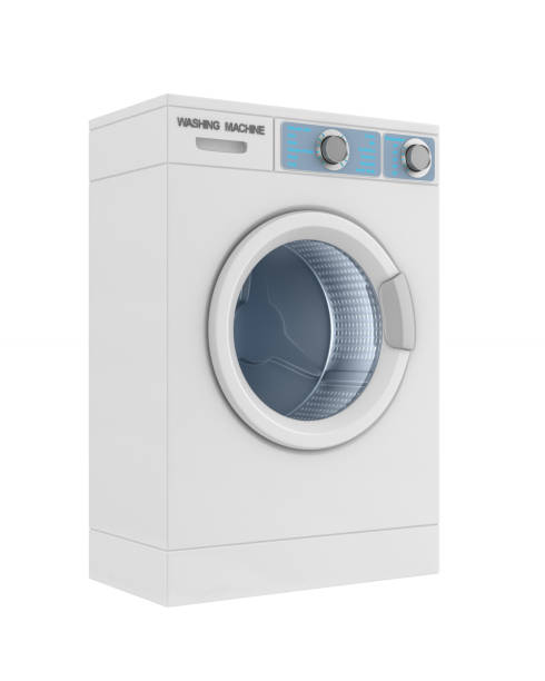 istock washing machine on white background. Isolated 3d illustration 1197685966