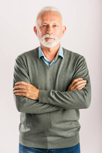 istock Serious senior portrait in studio 1197686186