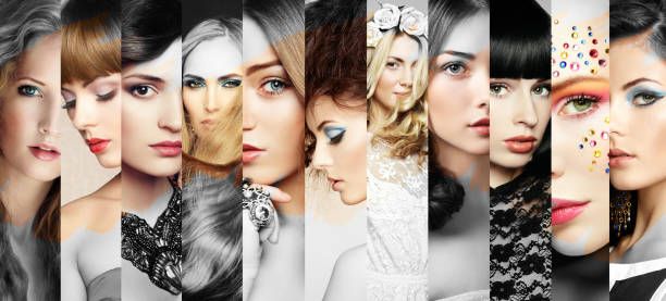 istock Collage of beautiful women faces 1197686221