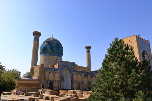 September 26 2019 - Samarkand, Uzbekistan: impressions of Gur-e Amir Mausoleum on Silk Road