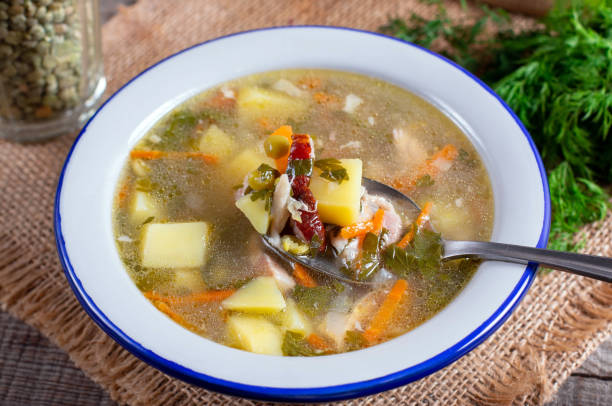 istock Homemade split pea soup with bacon 1197690349