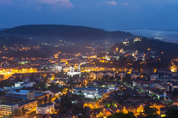 istock Sighisoara medieval town. night cityscape 1197691391