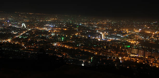 Damasco-Síria-noite - fotografia de stock