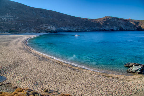 The beach of Achla on the island of Andros, Cyclades, Greece The beach of Achla on the island of Andros, Cyclades, Greece andros island stock pictures, royalty-free photos & images