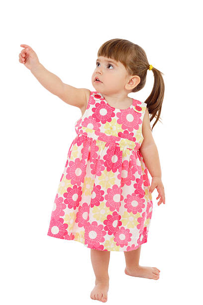 istock Little girl with empty pointing hand 119769284