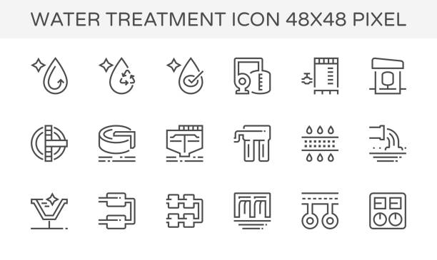 значок очистки воды - wastewater stock illustrations