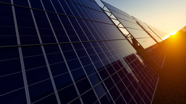 istock Surface of the Solar Panel in Fading Sunlight 1197695797