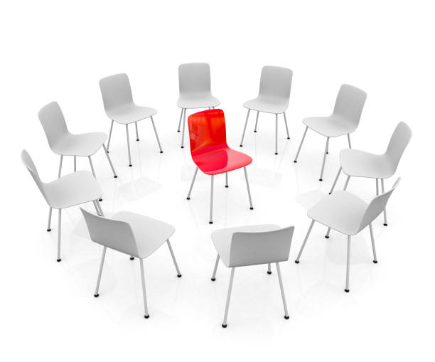 istock Red Different Chair, Leadership Concept, Minimal Design 1197695810