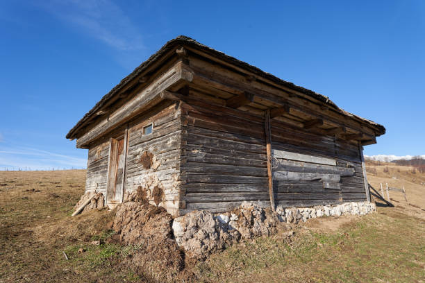 istock Wooden barn in the mountains 1197700876