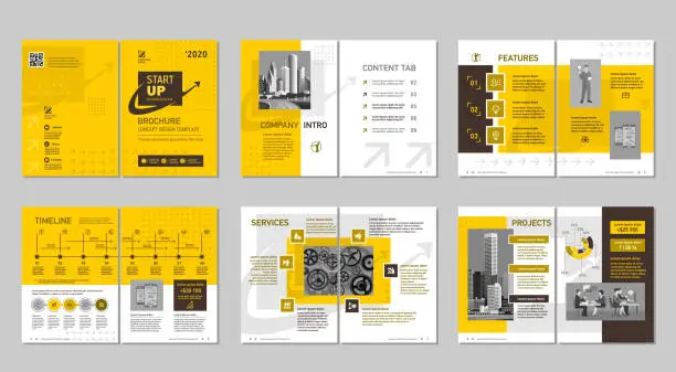 Vector illustration of Brochure creative design. Multipurpose template, include cover, back and inside pages.