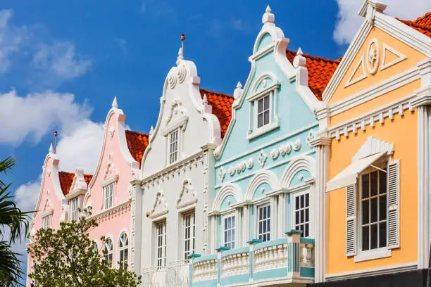 Aruba, Netherlands Antilles. Details of the old town architecture.