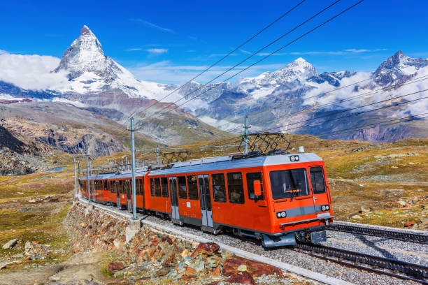 zermatt, svizzera. - rack railway foto e immagini stock