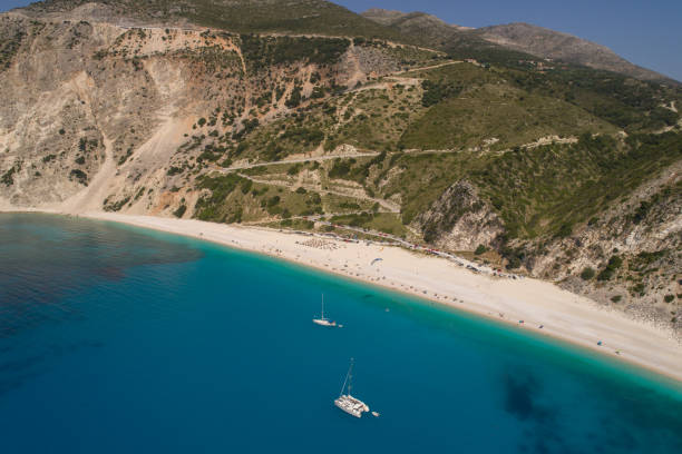 istock Sailboat moored near beautiful beach 1197703156