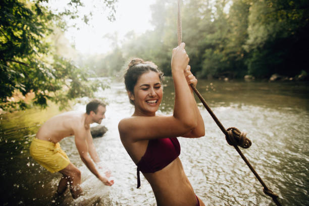 istock Liana swing on the river 1197708959