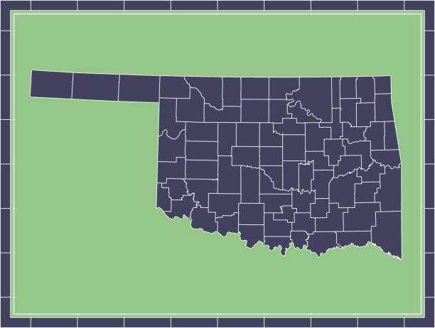 illustrazioni stock, clip art, cartoni animati e icone di tendenza di mappa della contea di oklahoma scaricabile - kiowa