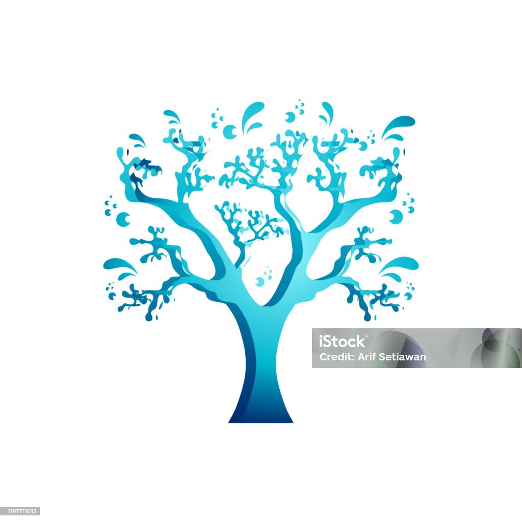 Simple Water Tree Colorful Water Tree Vector Template Stock Illustration - Download Image ...