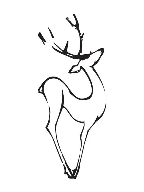 Vector illustration of Sketch of a deer