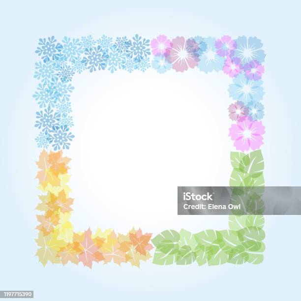 Framelayout Spring Season Four Seasons Frame Spring Summer Autumn Winter Stock Illustration ...