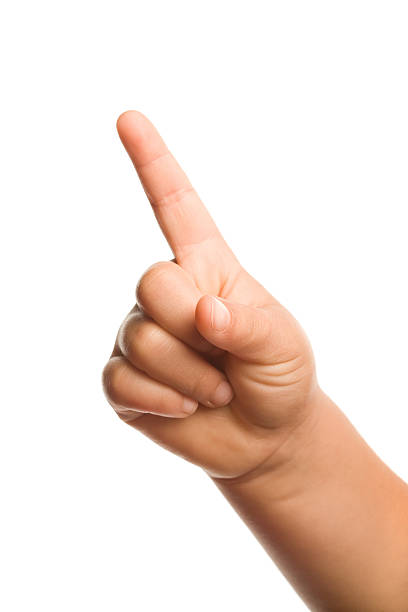 istock child hand with index finger up 119771547