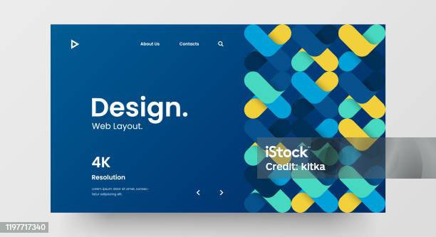 Horizontal Page Layout Example Creative Horizontal Website Screen Part For Responsive Web Design ...