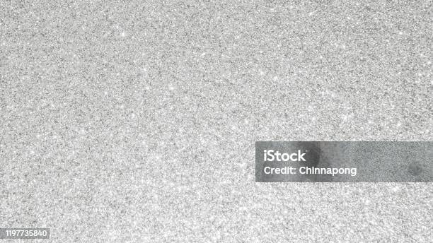 Silver Glitter Texture White Sparkling Shiny Wrapping Paper Background For  Christmas Holiday Seasonal Wallpaper Decoration Greeting And Wedding  Invitation Card Design Element Stock Photo - Download Image Now - iStock