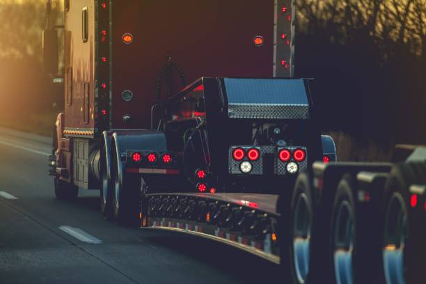istock Platform Trailer Semi Truck 1197737318
