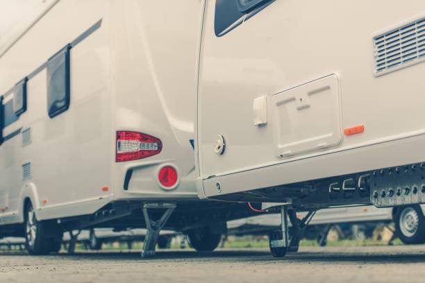istock Travel Trailers Factory 1197737548